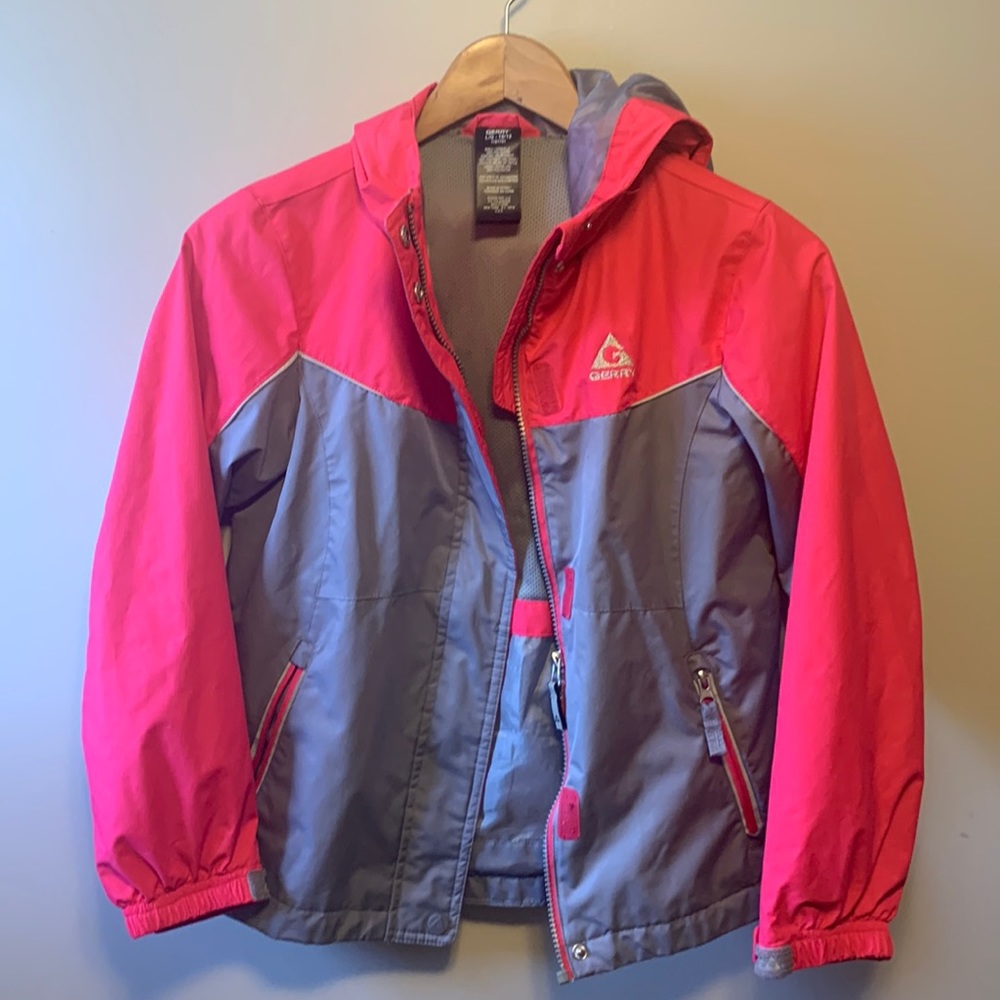 Youth Pink and Grey Raincoat